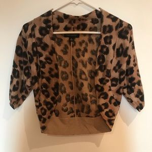 Leopard Cropped Cardigan